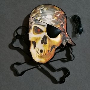 🎃 Pirate Skull Light Up Hanging Sign ☀